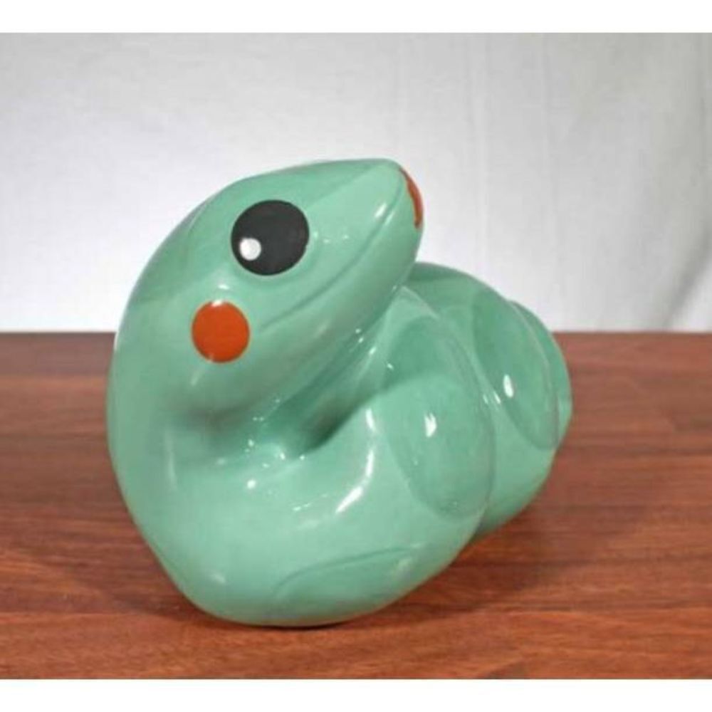 Wells Fargo 2013 Year of the Snake Chinese New Year Ceramic Piggy Coin Bank Teal